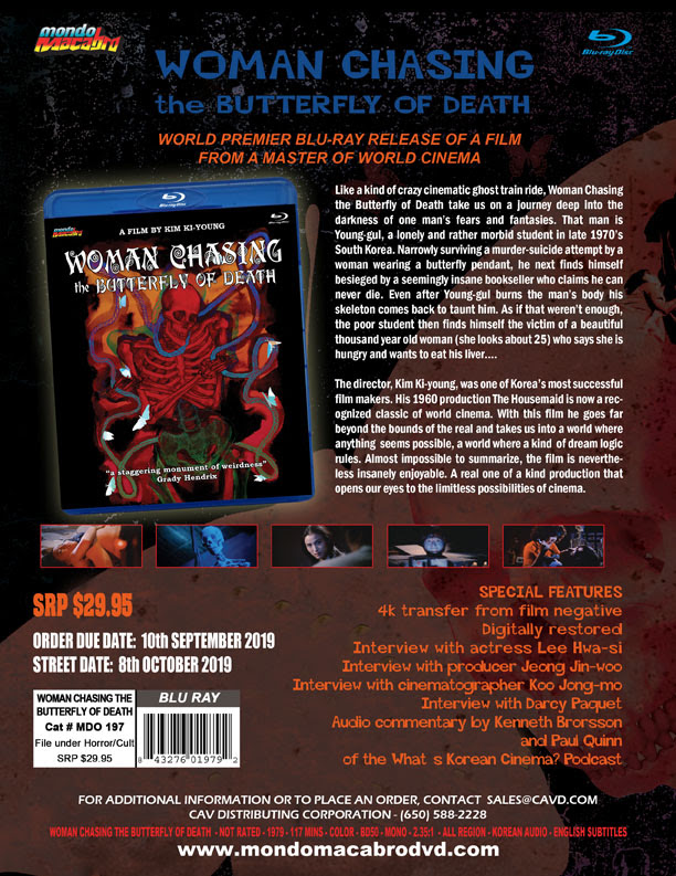 Mondo Macabro’s WOMAN CHASING THE BUTTERFLY OF DEATH Street Dates Revised to 10/22/19